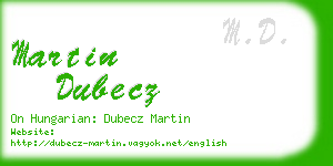 martin dubecz business card